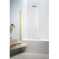 Шторка на ванну Radaway Nes Brushed Light Gold PND I 130 Left 10010130-98-01L 130 см L, профиль светлое золото матовый, стекло прозрачное