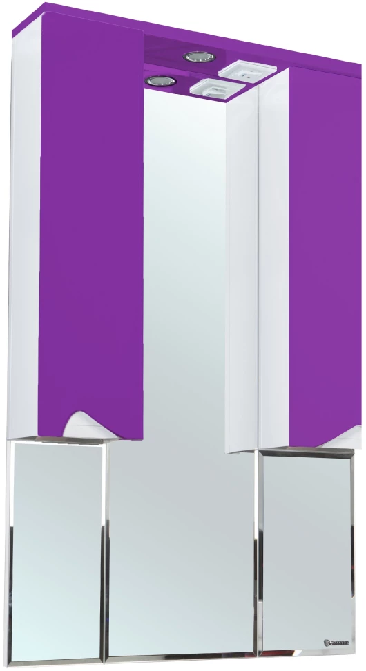 Зеркальный шкаф 96х100,3 см фиолетовый глянец/белый глянец Bellezza Эйфория 4619117180411 - фото 1