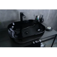 Раковина-чаша GID BL1302 50x40 см, накладная, черный глянец