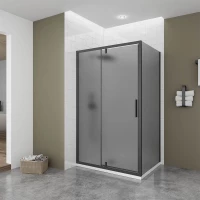 Душевой уголок Veconi Ottimo OP20B-SP-12070-12-C9 120x70 см, профиль черный матовый, стекло тонированное матовое