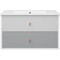 Тумба под раковину Brevita 50 Shades of Grey Анастейша Ана-06100-01-012Я 96,8 см, подвесная, белый матовый/светло-серый матовый/темно-серый матовы