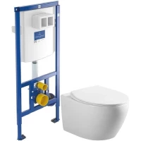 Комплект подвесной унитаз Art&Max Elegant AM9316CHR/SC + система инсталляции Villeroy & Boch 92246100