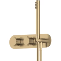 Термостат для ванны Feramolli Dante OS8842F встраиваемый, с душевым гарнитуром, золотой матовый