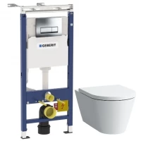 Комплект подвесной унитаз Laufen Kartell by Laufen  8.2033.6.000.000.1 + 8.9133.1.000.000.1 + система инсталляции Geberit 458.125.21.1