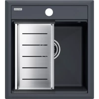 Кухонная мойка Paulmark Stepia PM114651-AN+A375-BS 46x51 см, антрацит