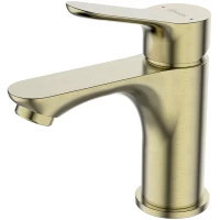 Смеситель для раковины Lemark Siberia LMF-7012B-BRG без донного клапана, золотой матовый