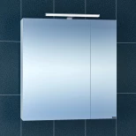 Изображение товара зеркальный шкаф 66,7x73 см белый глянец санта стандарт 113009