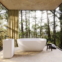 Ванна из литьевого мрамора Cezares Stylus CZR-STYLUS-160-80-54-SSB 160x80,5 см, отдельностоящая, белый