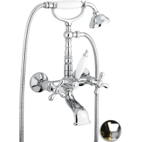 Смеситель для ванны Emmevi Deco Old 12611/CO с душевым гарнитуром, хром/золотой