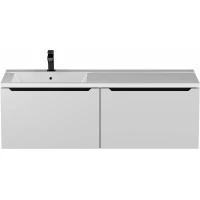 Тумба с раковиной Uperwood Tanos 291021019 120 см L, подвесная, белый матовый/графит матовый