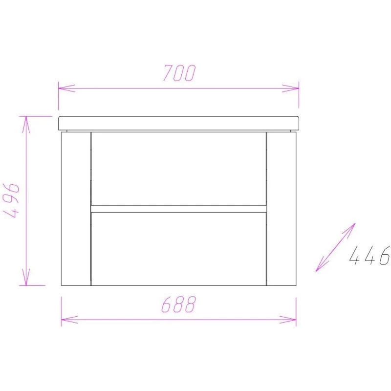 Комплект мебели ателье светлый/белый глянец 70 см Onika Стоун 107044 + UM-COM70/1 + 207033