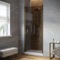 Душевая дверь Vegas Glass EP LUX 80 05 07 L 80 см L, профиль бронза, стекло графитовое