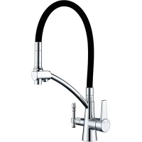 Смеситель для кухни Zorg ZR 338-6 YF с подключением к фильтру, гибким изливом, хром