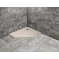Душевой поддон Radaway Doros PT E Stone Cashmire SDRPT1090-01-84SR 100x90 см R, акриловый, пятиугольный, кашемир