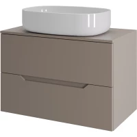 Тумба с раковиной Orange Line Li-70TuLMDF+B04-600W 70,2 см, подвесная, со столешницей, латте матовый