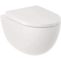 Унитаз подвесной Kludi Resa D 24WCSET43 безободковый, торнадо, с сиденьем микролифт, белый