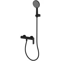 Смеситель для душа AQUAme Monza AQM6313MB с душевым гарнитуром, черный матовый