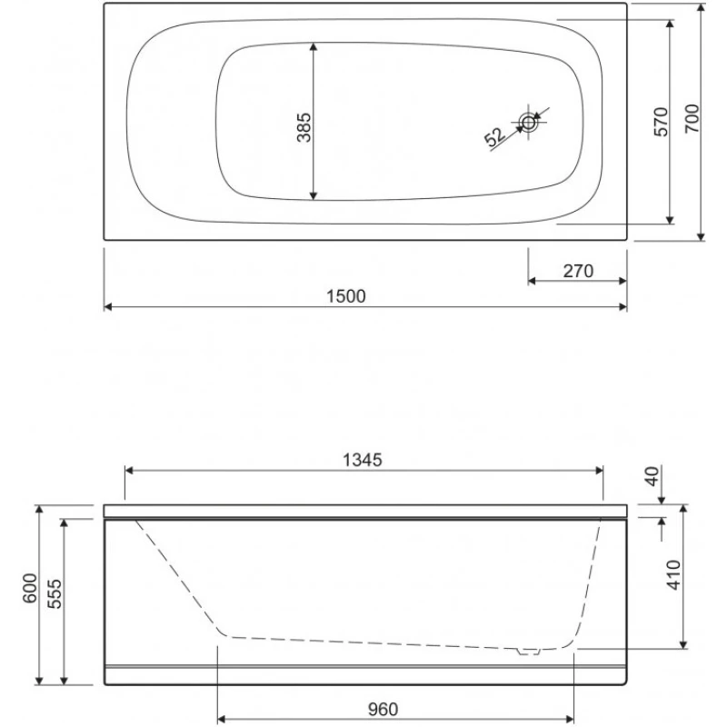 Панель фронтальная 150 см Cezares EMP-150-SCR-W37