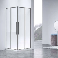 Душевой уголок Vincea Slim-N VSS-4SN9010CLGM 99x89 см, профиль вороненая сталь, стекло прозрачное