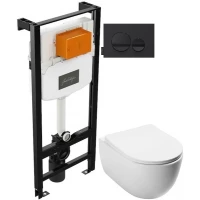 Комплект подвесной унитаз MEER MR-2108 + система инсталляции Jacob Delafon E24156-NF + E20859-7-BMT