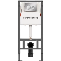 Инсталляция для унитаза Ceramica Nova Balance Circle CN121001CH с кнопкой смыва, хром