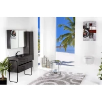 Зеркальный шкаф Armadi Art Vallessi 546-A glossy 100x65 см, с LED-подсветкой, антрацит глянец