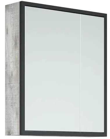 зеркальный шкаф 90x70 см арт серый corozo айрон sd 00000281 Зеркальный шкаф 70x70 см антик/черный Corozo Айрон SD-00000280