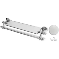 Полка стеклянная с полотенцедержателем Stil Haus Giunone G33(03) 60 см, хром/белый матовый