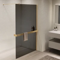 Душевая перегородка Vincea Walk-In VSW-1HR110CGG 110 см, профиль золотой матовый, стекло тонированное