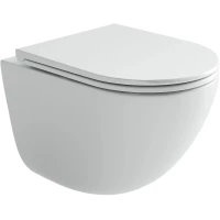 Унитаз подвесной Ceramicanova Vogue CN4008TMW безободковый, торнадо, с сиденьем микролифт, белый матовый