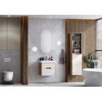 Комплект мебели бежевый/дуб веллингтон 55 см Акватон Оливия 1A254201OLVG0 + 1WH501620 + 1A256502A1010