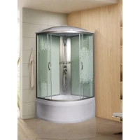 Душевая кабина Мономах XL 90/44 С МЗ 10000012114 90x90x230 см, с крышей, высокий поддон, профиль матовый хром, стекло интимато