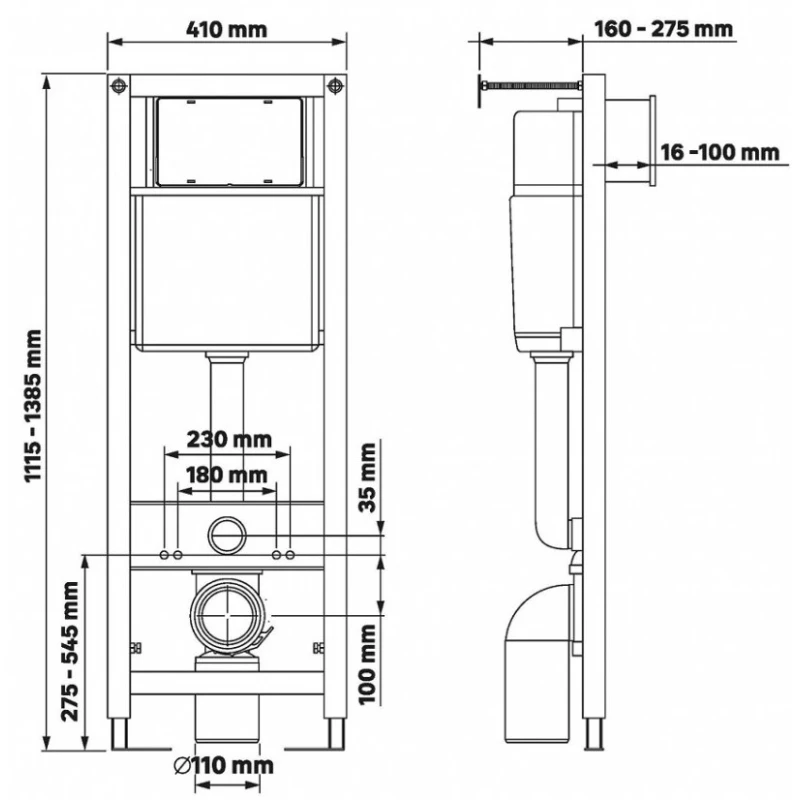 Комплект подвесной унитаз Berges Okus + система инсталляции Berges Atom Line 410 042445