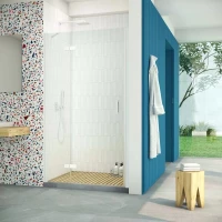 Душевая дверь Vegas Glass AFP Retta 90 01 01 L 90 см L, профиль белый, стекло прозрачное