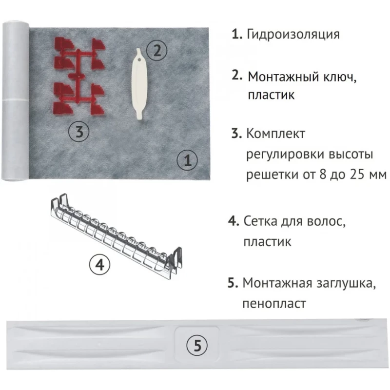Душевой трап (лоток) Berges Super Slim 090154 80 см, с решеткой, щелевой, матовый хром Душевой трап (лоток) Berges Super Slim 090154 80 см, с решеткой, щелевой, матовый хром