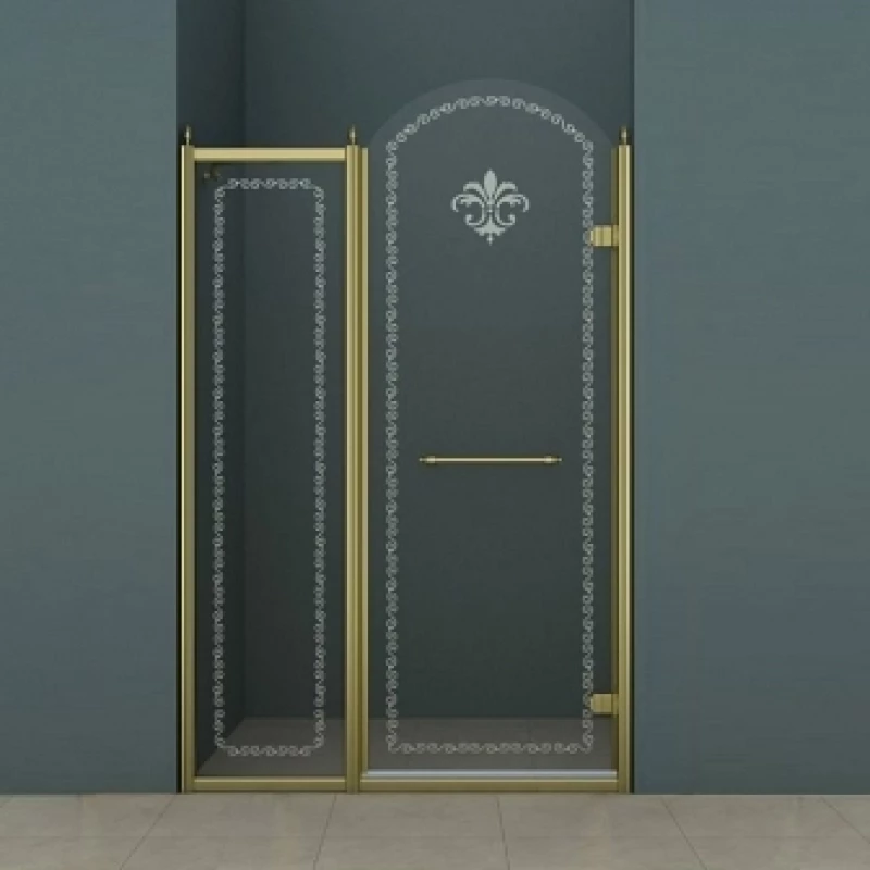Душевая дверь распашная Cezares Retro 120 см прозрачное c матовым узором RETRO-A-B-11-120-CP-Br-R