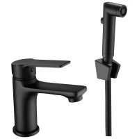 Смеситель для раковины с гигиеническим душем Esko Singapore black SB 27H