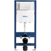 Инсталляция для унитаза BelBagno BB-101-M-BC с кнопкой смыва, белый глянец