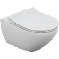 Унитаз подвесной Cersanit Street Fusion A64517 безободковый, торнадо, с сиденьем микролифт, белый