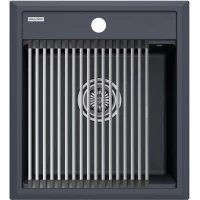 Кухонная мойка Paulmark Stepia PM114651-AN+R375-BS 46x51 см, антрацит