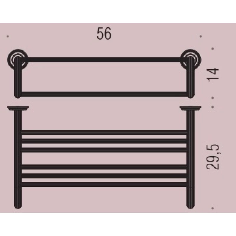 Полка для полотенец 56 см Colombo Design Hermitage B3387.HPS