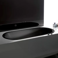 Ванна стальная Bette Lux Oval 3466-035 PLUS AR 180x80 см, с антискользящим и водоотталкивающим покрытием, черный матовый