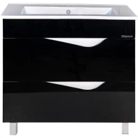 Тумба с раковиной черный глянец/белый глянец 85 см Bellezza Эйфория 4639114660044 + 4640021062227