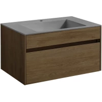 Тумба с раковиной дуб табачный 80 см Vincea Chiara VMC-2C800TO + VCB-13800G