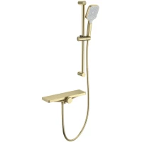 Термостат для ванны Wonzon & Woghand Onix WW-B2551-A-BG с душевым гарнитуром, золотой матовый