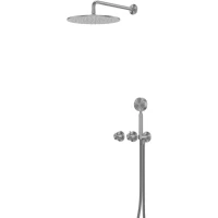 Душевой комплект Abber Wasser Kreis 316 AF8151BGG 300 мм, с термостатом, оружейная сталь матовый