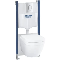 Комплект подвесной унитаз Grohe Solido Compact 39328000 + 39330001 + система инсталляции Grohe 38939000 + 38844000
