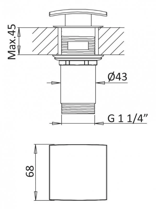 Смеситель для раковины с донным клапаном Cezares Porta PORTA-BLI-BIO