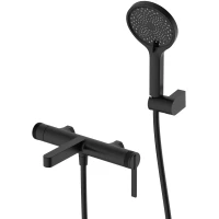 Смеситель для ванны DQ Bonn DA1703205 с душевым гарнитуром, черный матовый