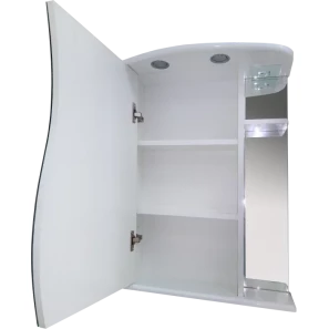 Изображение товара зеркальный шкаф misty лиана э-лиа02060-01свл 60x72 см l, с подсветкой, выключателем, белый глянец